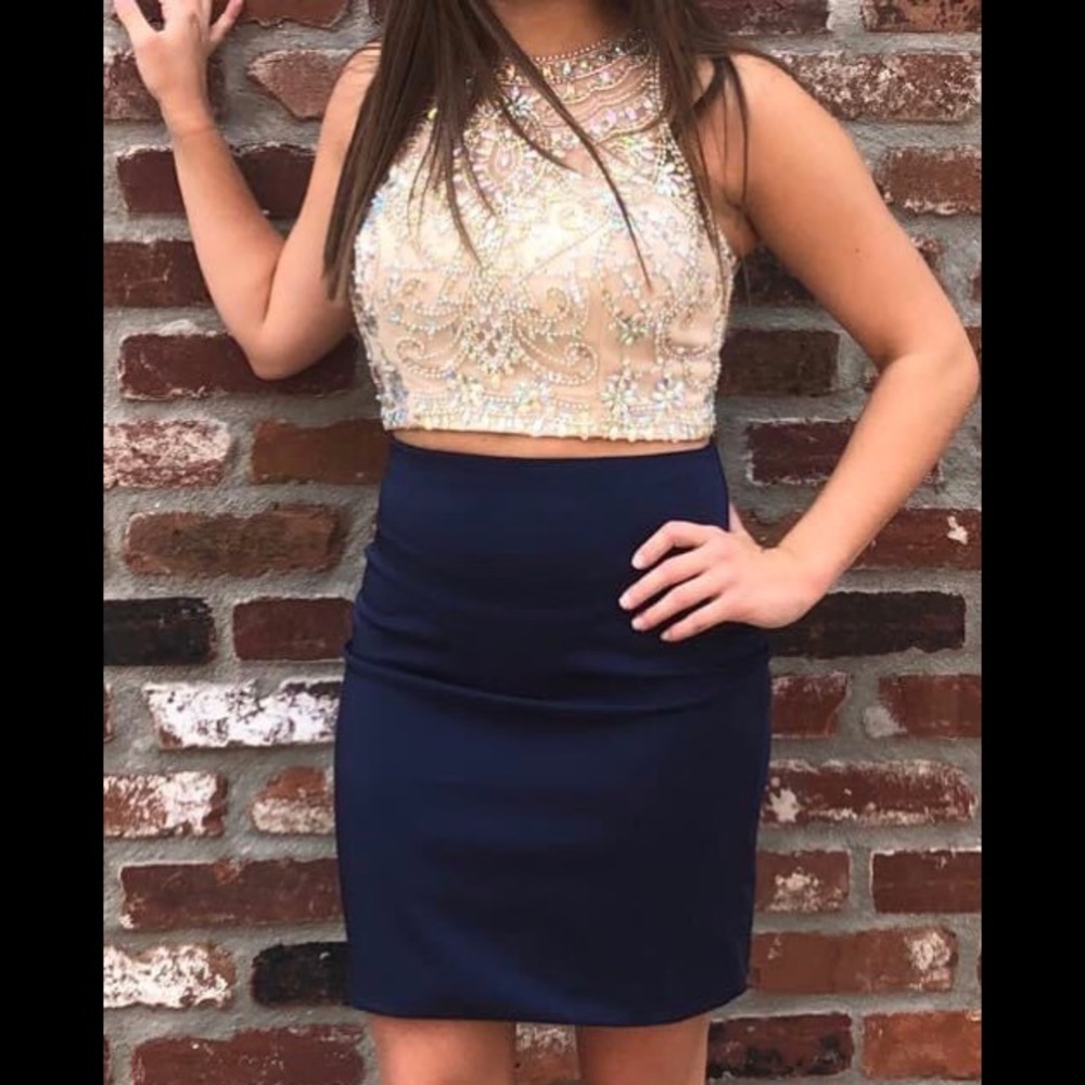 NWT Dancing Queen 2-piece Navy Dress